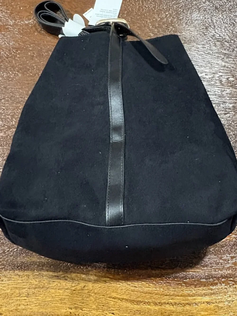 NWT NEW OLD NAVY suede fell satchel purse  black
